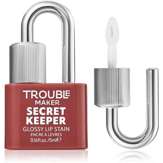 Trouble Maker Secret Keeper Lip Gloss Stain Kauakestev huulevärv pikaajalise mõjuga varjund Trickish Caramel Nude 5 ml