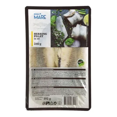 Soolatud heeringafilee õlis Rimi 240g/192g
