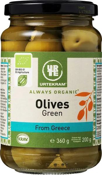 Rohelised oliivid, kividega, ökoloogilised