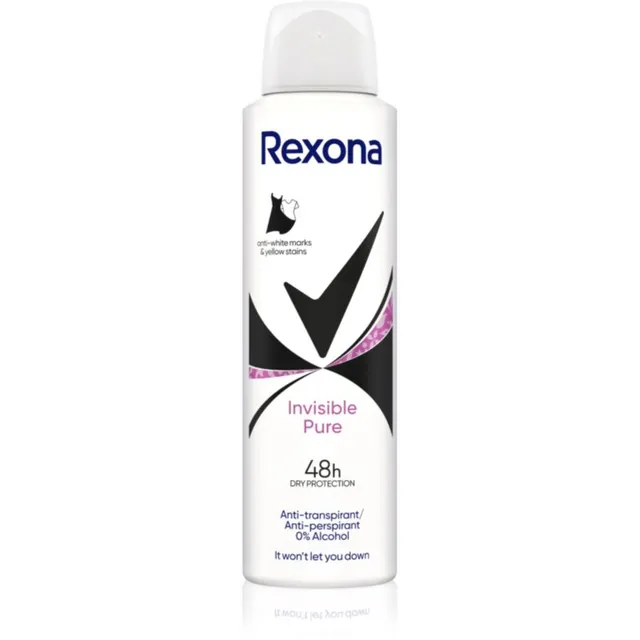 Rexona Invisible Pure Pihustatav antiprespirant valgete ja kollaste plekkide hoolduseks 150 ml