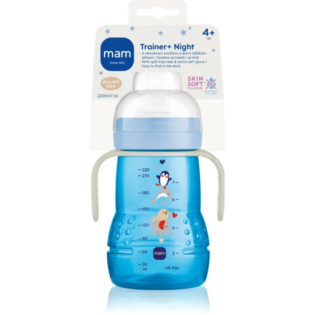 MAM Trainer Night pudel Blue 4m+ 220 ml