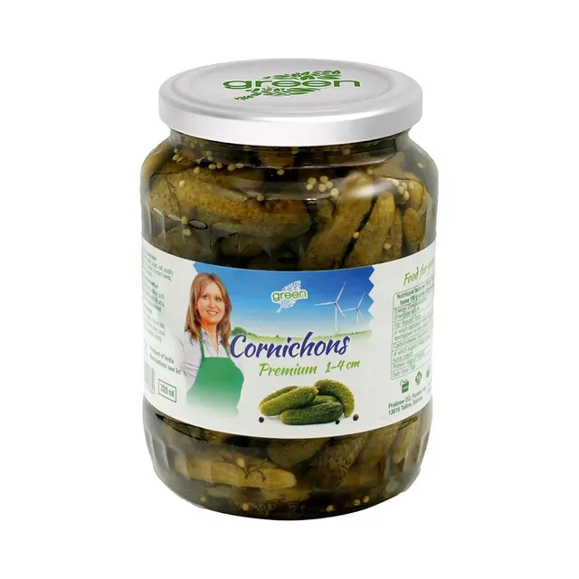 Kornishonid 1-4 cm marineeritud, GREEN, 370 g