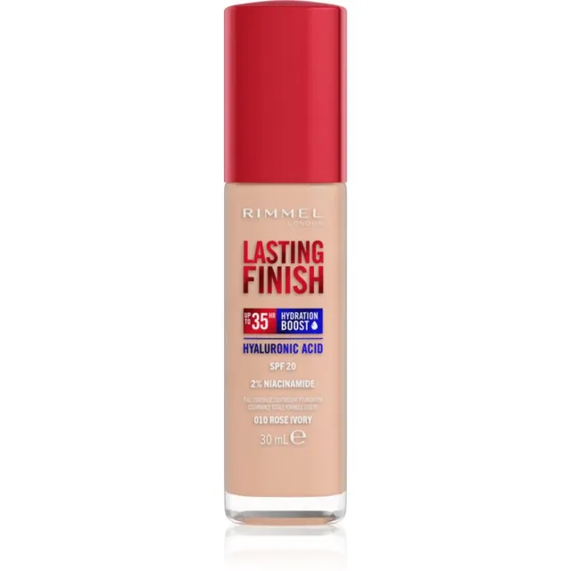 Rimmel Lasting Finish 35H Hydration Boost Niisutav jumestuskreem SPF 20 varjund 010 Rose Ivory 30 ml