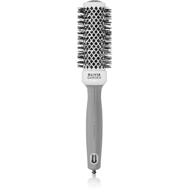 Olivia Garden Expert Shine Wavy Bristles White&Grey Juuksehari průměr 35 mm 1 tk