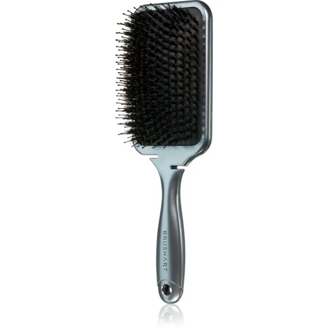 BrushArt Hair Boar bristle paddle hairbrush Juuksehari metssea harjastega Metallic Black 1 tk