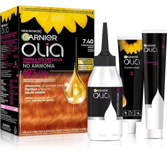 Garnier Olia Big Kit Püsijuuksevärv varjund 7.40 Intensywna Mied 1 tk