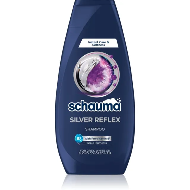 Schwarzkopf Schauma Silver Reflex Messingitoone neutraliseeriv šampoon helendatud ja külmadele blondidele juuksetoonidele 350 ml