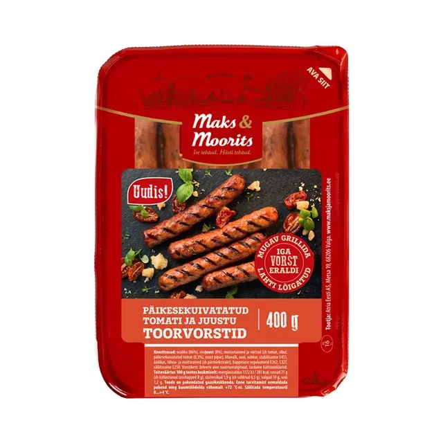 Toorvorst, Päikesek. tomati ja juustuga, MAKS&MOORITS, 400g