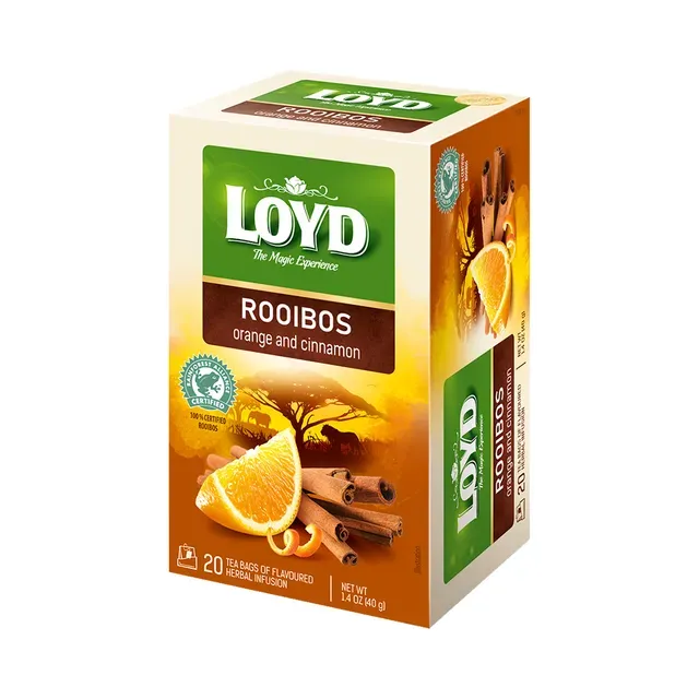 Tee rooibos, apelsin ja kaneel, niidiga kotis 20pk, LOYD, 40 g