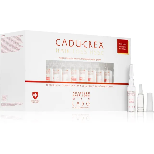 CADU-CREX Hair Loss HSSC Advanced Hair Loss kuurina kasutatav juuksehooldusvahend meestele edasiarenenud juuste väljalangemise vastu meestele 40x3,5 m