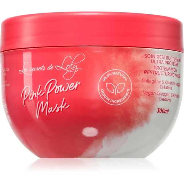 Les Secrets De Loly Pink Power Mask Taastav mask lainelistele ja lokkis juustele 300 ml