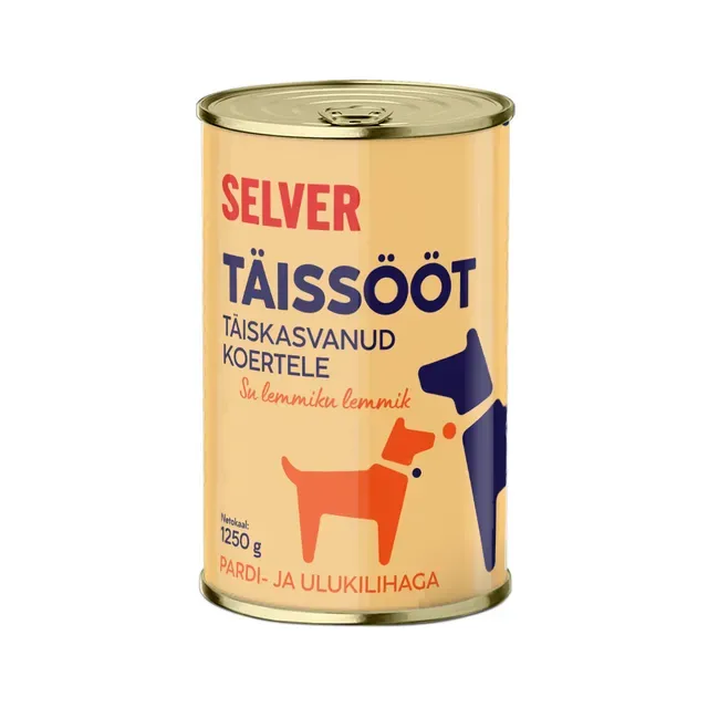 Täissööt täiskasvanud koertele pardi- ja ulukilihaga, SELVER, 1,25 kg