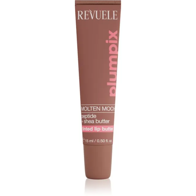 Revuele Plumpix Molten Mocha Toonitud huulepalsam varjund Sheer Brown 15 ml