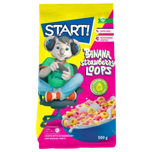 Start banaani- ja maasikamaitselised rõngad 500g
