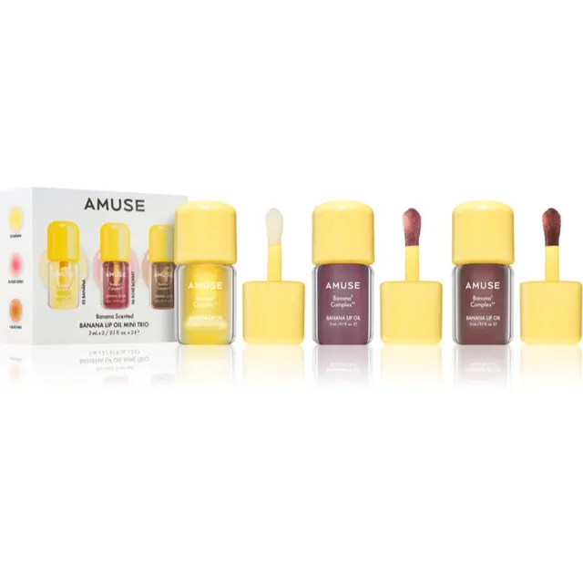 AMUSE Banana Lip Oil Mini Trio Kinkekomplekt huultele