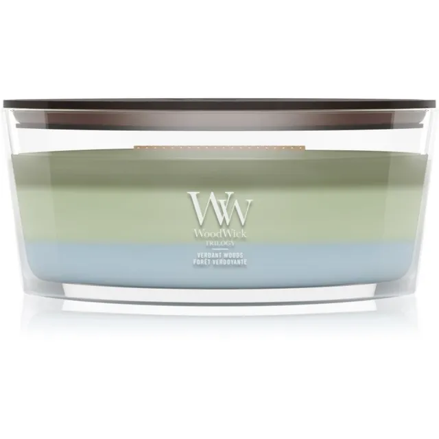 Woodwick Trilogy Verdant Woods lõhnaküünal puidust taht 453.6 g