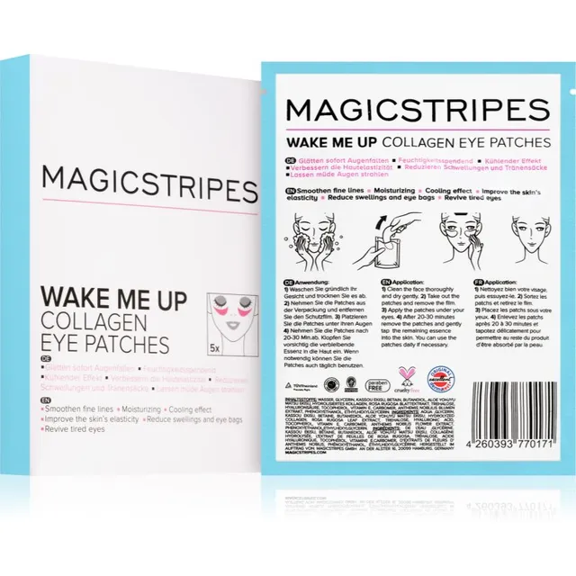 MAGICSTRIPES Wake Me Up Collagen Eye Patches Kollageenmask silmadele väsinud nahale 5 tk
