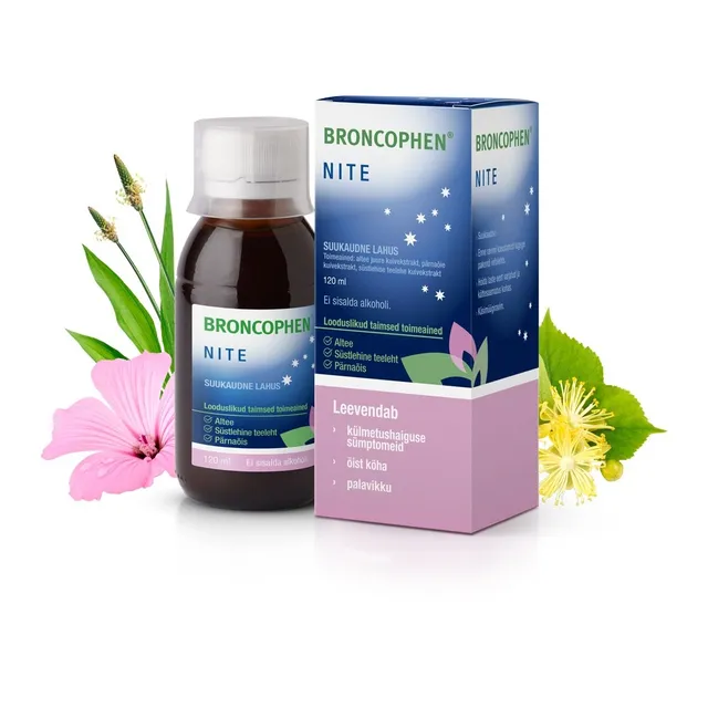 BRONCOPHEN NITE SUUKAUDNE LAHUS 187,5+136,4+150MG/15ML 120ML N1