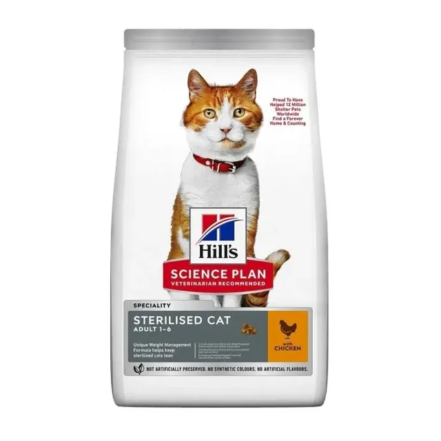 Hill's Science Plan Sterilized Young kassi kuivtoit, kana, 10 kg