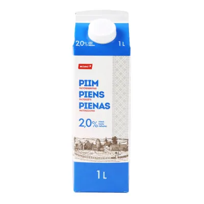 Pastöriseeritud piim Rimi 2% 1l