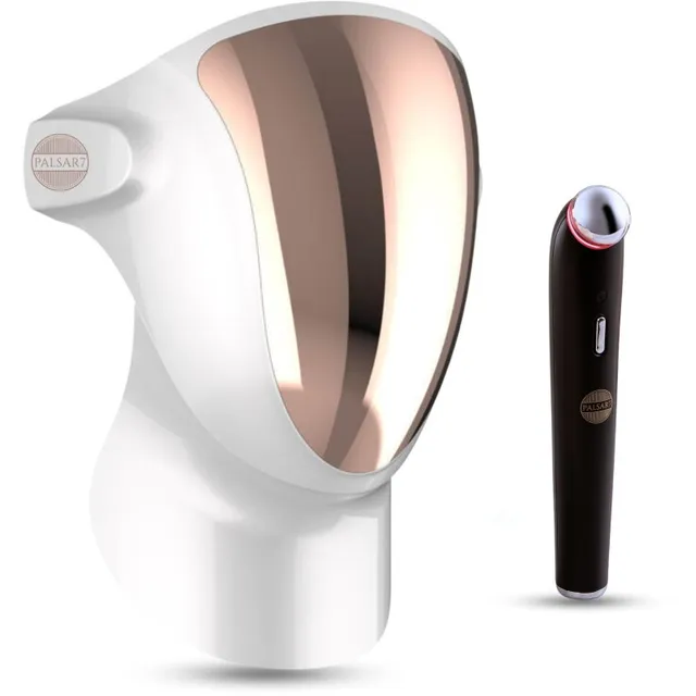 PALSAR7 Exclusive Set Professional LED Mask & Galvanic Iron soodushinnaga White/Gold
