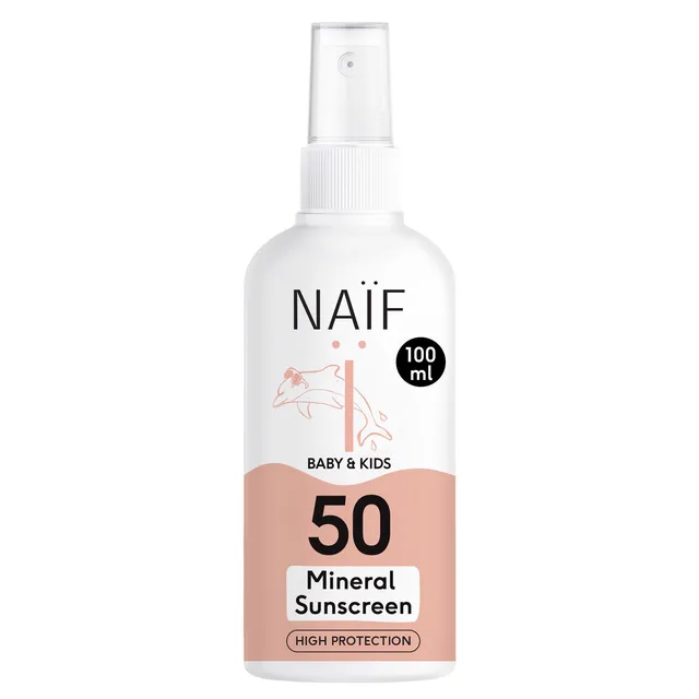 NAIF Baby & Kids High Protection Mineral Sunscreen Spray SPF50 100ml