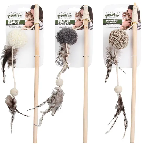 Mänguasi kassile ridvaga, pehme pall Nature First  Cat Wand (Pawise)