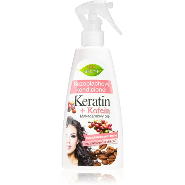 Bione Cosmetics Keratin + Caffeine Juustesse jäetav palsam pihustiga 260 ml