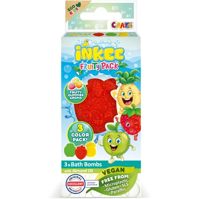 Craze INKEE Fruity Pack Vannipomm lastele 3x15 g