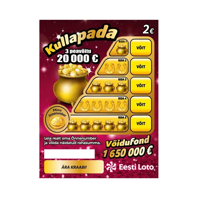 Eesti Loto Kiirloterii Kullapada 15, 1 tk