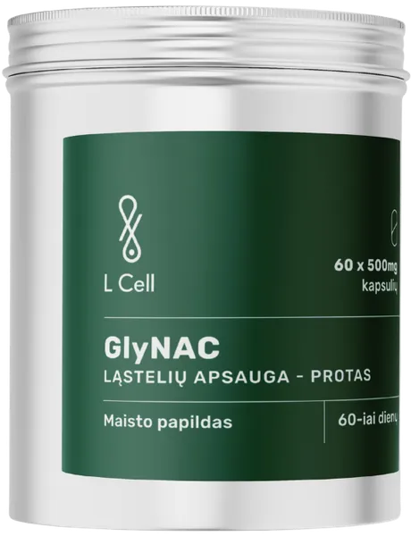 L Cell GlyNAC kapslid 500 mg. Toidulisand