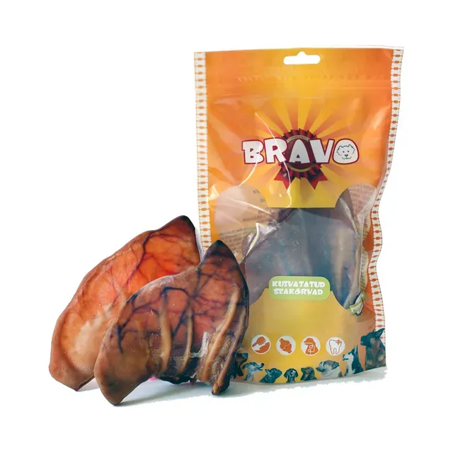 Täiendsööt koerale. Kuivatatud Seakõrv 2tk, BRAVO, 116g