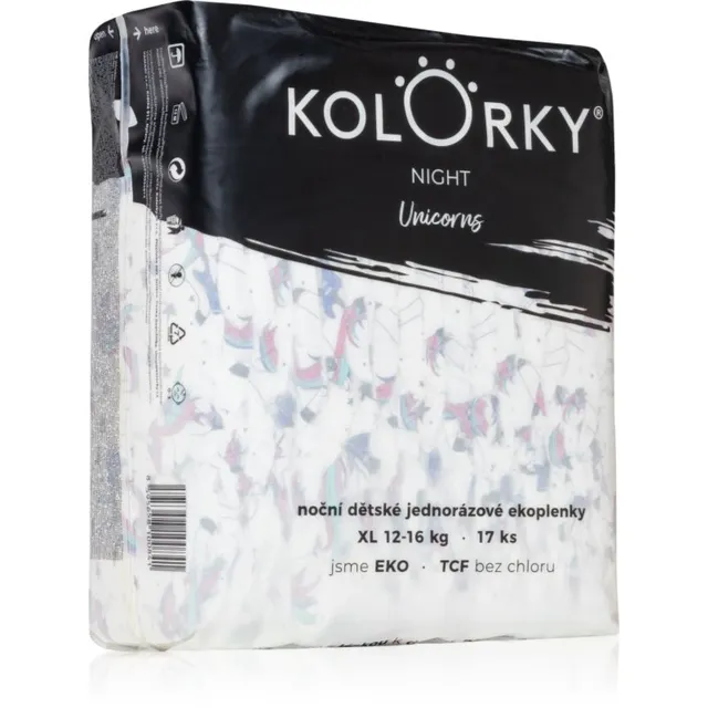 Kolorky Night Unicorn ühekordselt kasutatavad ökomähkmed kompleksseks öiseks kaitseks suurus XL 12-16 Kg 17 tk