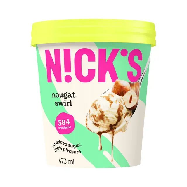 Vanillimaitseline jäätis pähklikreemiga (magusainetega), NICKS, 291 g