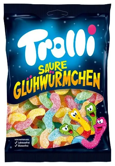 Trolli kummikommid Sour Glowworms 100g