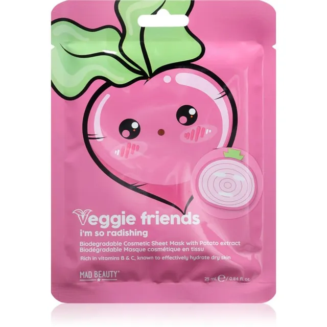 Mad Beauty Veggie Friends Radish Lehtmask niisutava toimega 25 ml