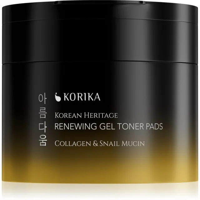 KORIKA Korean Heritage Collagen & Snail Mucin Renewing Gel Toner Pads taastavad geeljad toniseerimispadjad 70 tk