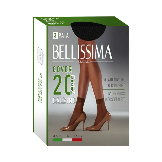 Naiste sokid Cover 20 den nero 1 suurus, BELLISSIMA, 3 paari