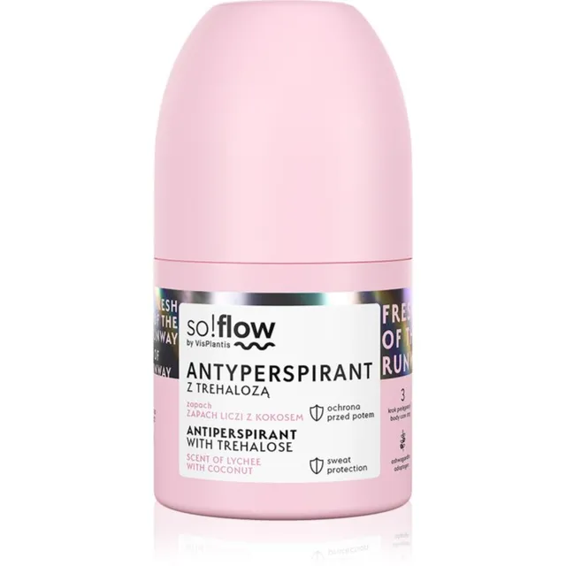 so!flow Antiperspirant Rulldeodorant-antiperspirant naistele Scent of Lychee with Coconut 50 ml