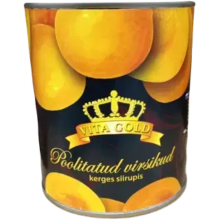Poolikud virsikud 840 g, VITAGOLD, 480 g neto