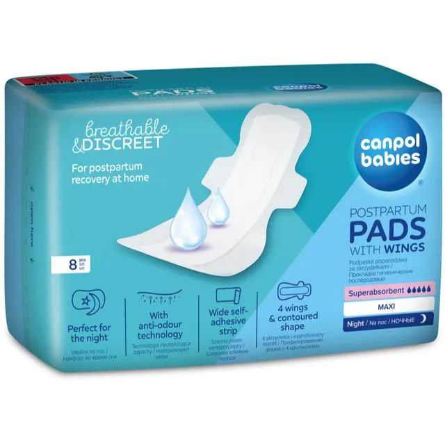 Canpol babies Postpartum Pads With Wings raseduspadjad öö 8 tk