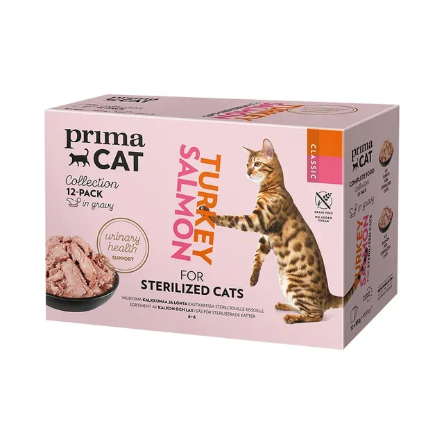Steriliseeritud kassidele eine valik, PRIMACAT, 12x85g