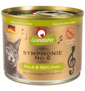 Symphonie No. 6 VASIKA- ja KODULINNULIHAGA TERAVILJAVABA delikatesskonserv kassidele NATURAALSES ŽELEES