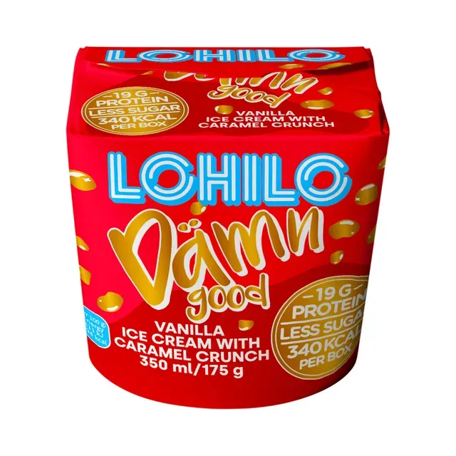 Vanilje proteiinijäätis karamelli ja šokolaadikattega, LOHILO, 175 g