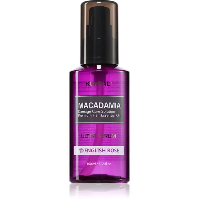 KUNDAL Macadamia Ultra Serum English Rose Taastav õliseerum kahjustatud juustele 100 ml