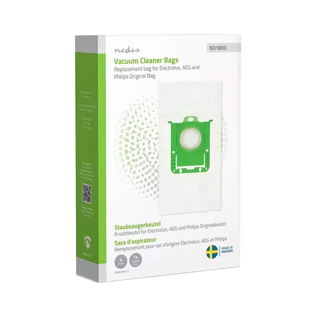 Tolmuimejakotid pappkarbis 4tk+1 lõigatav mootorifilter S-Bag, NEDIS, 1 tk