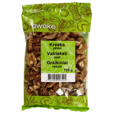Kooritud kreeka pähklid Awake 150g