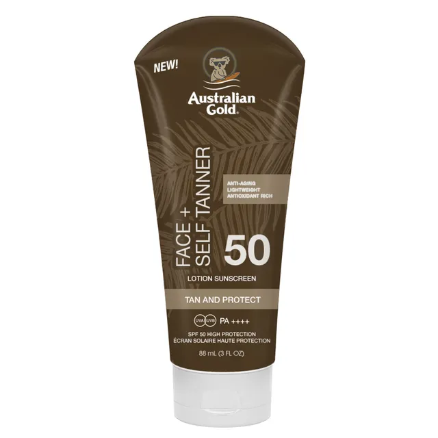 AUSTRALIAN GOLD Face+Self Tanner Sunscreen Lotion SPF50 88ml