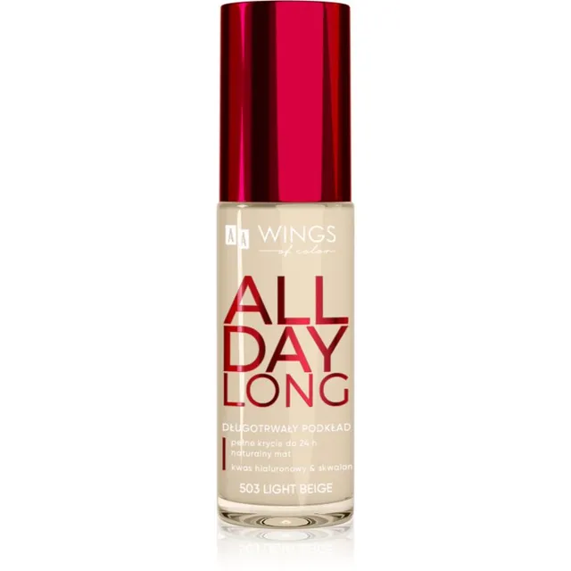 AA Wings of Color All Day Long Long Lasting Foundation Kauapüsiv jumestuskreem varjund 503 Light Beige 30 ml