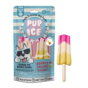 PUP ICE Rocket Lollies maasika ja banaaniga jäätis koertele 2 tk